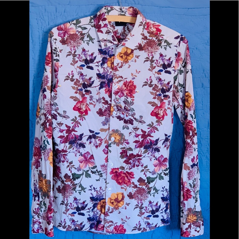 ASOS floral pattern button down long sleeve shirt